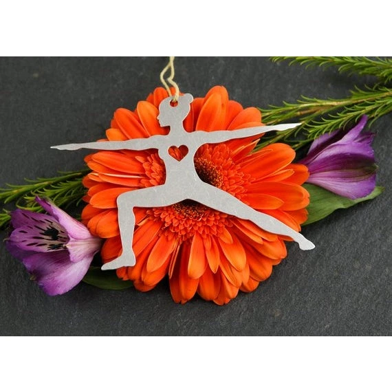 Iron Maid Art Yoga Warrior Two Pose Metal Holiday Gift Christmas Ornament 1 Iron Maid Art Yoga Warrior Two Pose Metal Holiday Gift Christmas Ornament