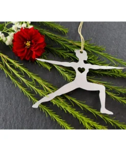 Iron Maid Art Yoga Warrior Two Pose Metal Holiday Gift Christmas Ornament 5 Iron Maid Art Yoga Warrior Two Pose Metal Holiday Gift Christmas Ornament