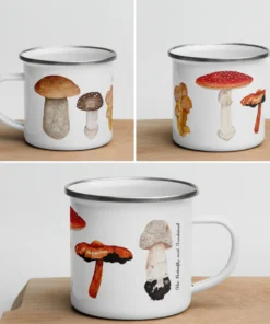 Butterfly & Toadstool Camping Gear Mushroom Enamel Camp Mug
