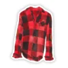Big Moods Flannel Shirt Cozy Vibes Waterproof Sticker