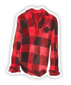 Big Moods Flannel Shirt Cozy Vibes Waterproof Sticker