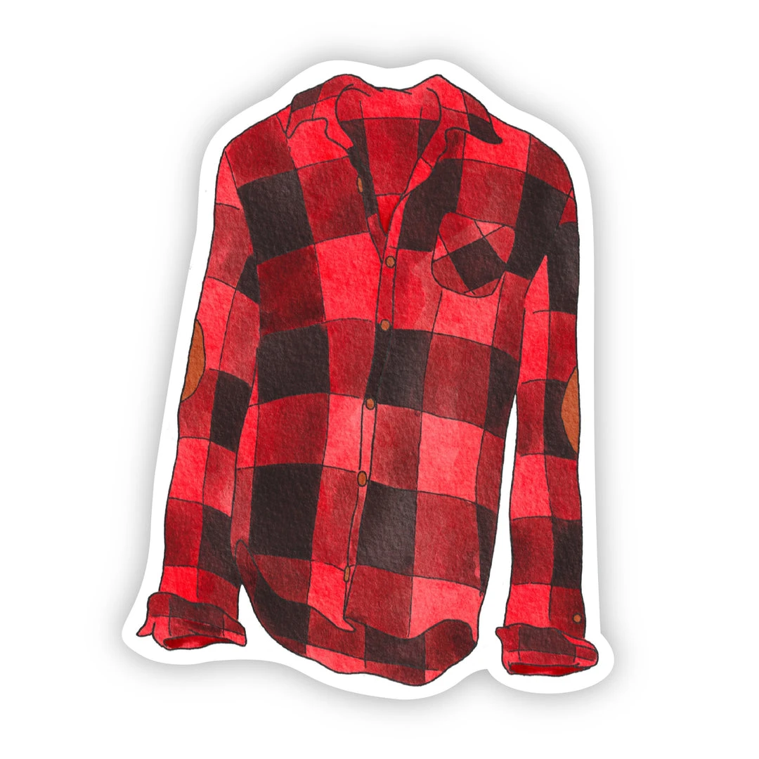 Big Moods Flannel Shirt Cozy Vibes Waterproof Sticker 1 Big Moods Flannel Shirt Cozy Vibes Waterproof Sticker