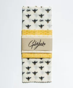 Goldilocks Beeswax Food Wraps: Honey Bees Set Of 3 Camping Gear