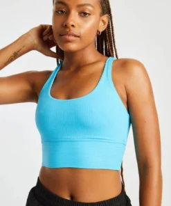 YEAR OF OURS Ribbed Gym Bra - Pisces Blue