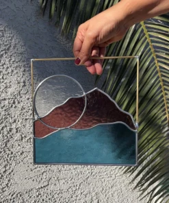 Szklo Glass SZKLO- Mountains Stained Glass- Hand Made
