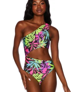 Beach Riot Home Page Celine 1 Piece- Neon Palms